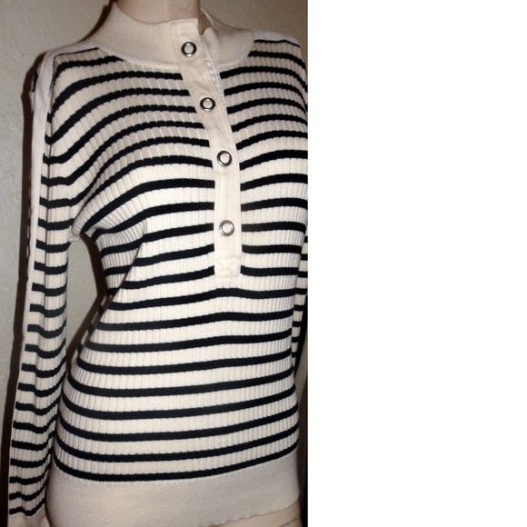 Lauren Ralph Lauren White Black Stripe Shirt - Picture 3 of 8
